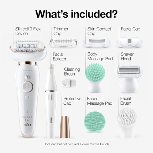 Braun Epilator Silk 9 Flex 9300 Beauty Set Facial Hair Removal - Picture 2 of 6