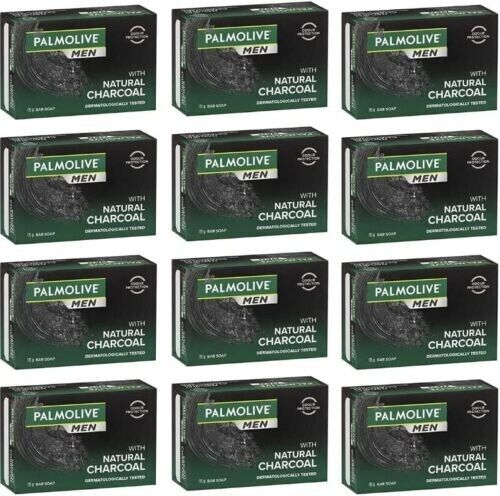 Palmolive Men Bar Soap with Natural Charcoal 115G, Pack of 12 - Picture 1 of 8