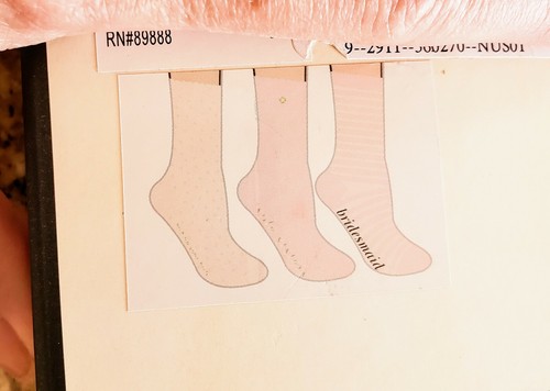 kate spade 3 Pk Socks Bridal Gift Set Size 9-11 Pink, Cream Striped Dots Solid - Picture 4 of 4