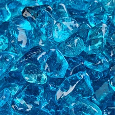 Tahitian Blue - Fire Glass Dots for Indoor Outdoor Fire Pits or Fireplaces