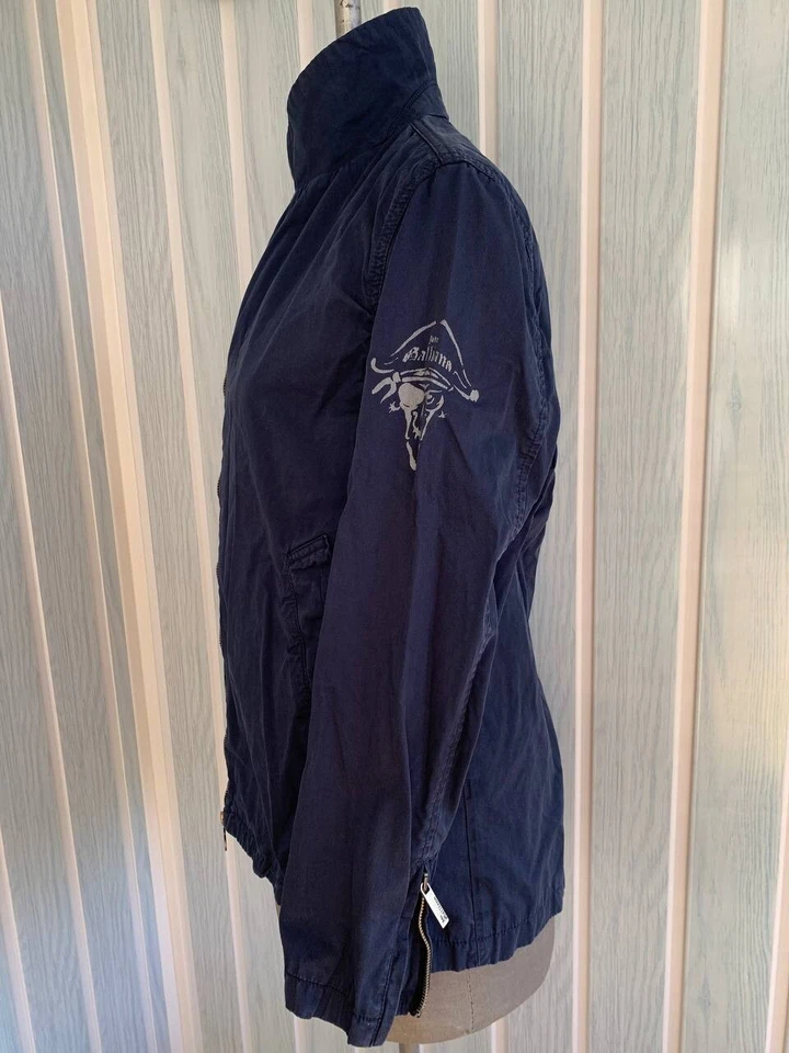 Chaqueta John Galliano Mujer Azul Marino Algodón Geométrico Pechos Estrás Talla 14 Foto 2 de 4