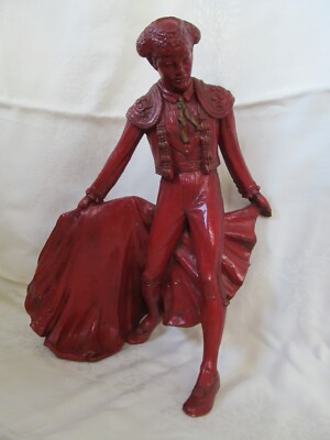 1968 Girotti Statue Sculptured Art Red Matador 16'' Resin Figure Canada