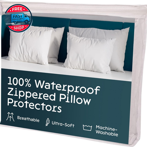 4 Pack Waterproof Pillow Protectors Queen 20X30 Inches S - Picture 11 of 12