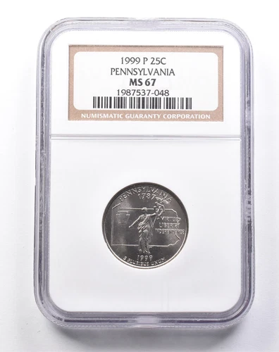 MS67 1999-P Washington State Quarter Pennsylvania NGC *6167
