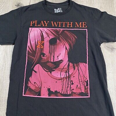 Doki Doki Literature Club Natsuki Play With Me Adult Med Black T Shirt  Anime