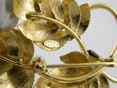 Imperial IPS 12K GF Gold Filled Pearl Leaves Brooch or Pin Imperial IPS 12K GF Gold Filled Pearl Leaves Brooch or Pin