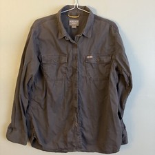 Ariat Rebar Men  s Button Up Work shirt Blue Charcoal Cotton Size XL