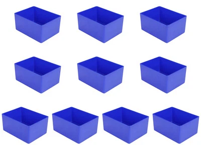 10 Stück Schubladen-Einsetzboxen Sortierkästen, 54 mm hoch, 5 Farben, div. Abm.