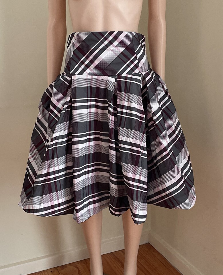 CUE HIGH WAISTED BUBBLE HEM CHECKERED SKIRT AUS 10 (US 6) Outstanding Look!!!