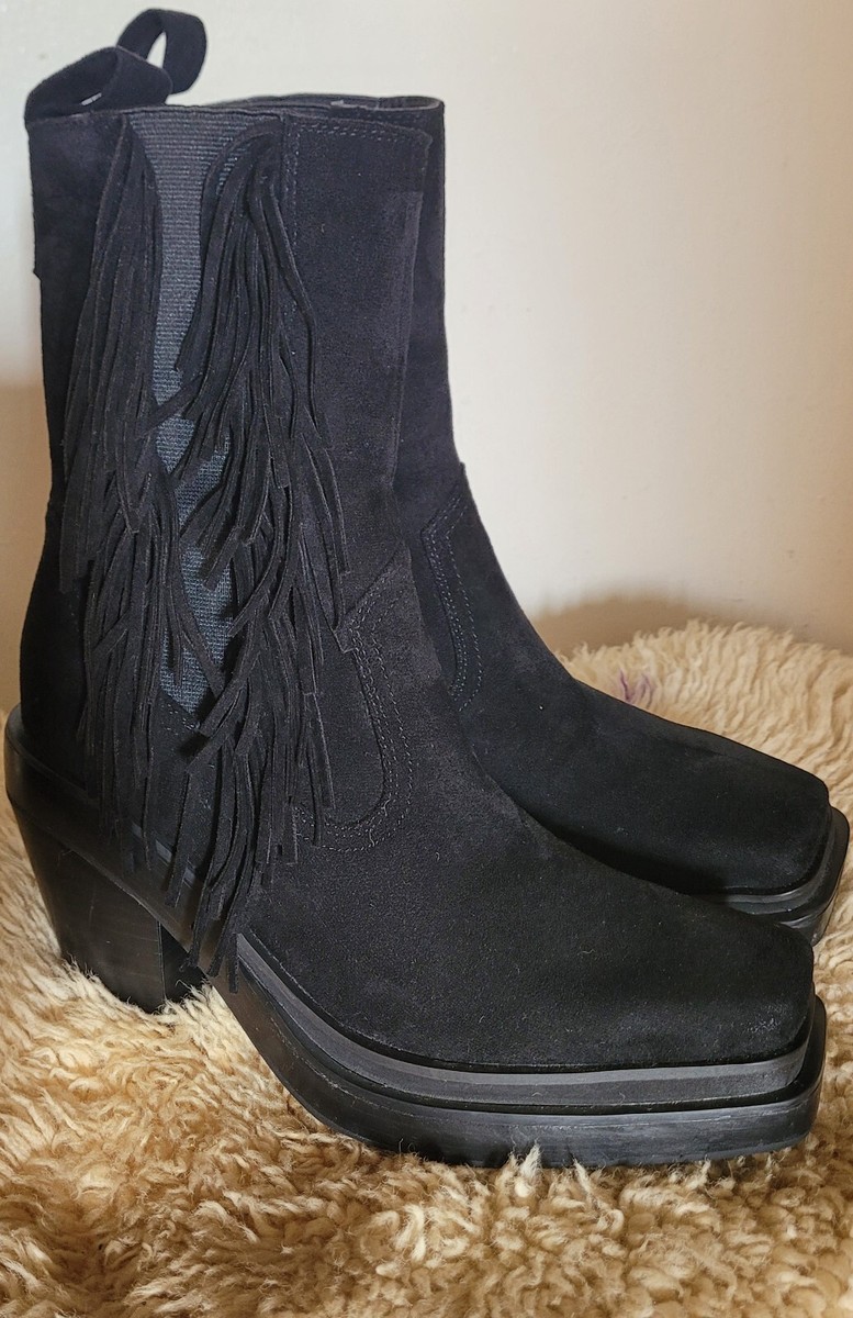 靴 dollskill darker wavs boots Darker Wavs Genuine Leather Lace Up Ankle Boots - Black