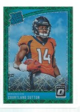 COURTLAND SUTTON 2018 DONRUSS OPTIC HOLO RATED ROOKIE GREEN VELOCITY SP RC #162