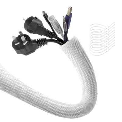 AGPTEK Cable Sleeve Cover, 10ft - 4/5 inch Dog Cat Cord Protector Management,...