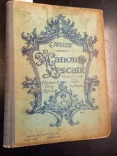 PUCCINI Giacomo. MANON LESCAUT. Opera completa per Canto e Pianoforte. 1922