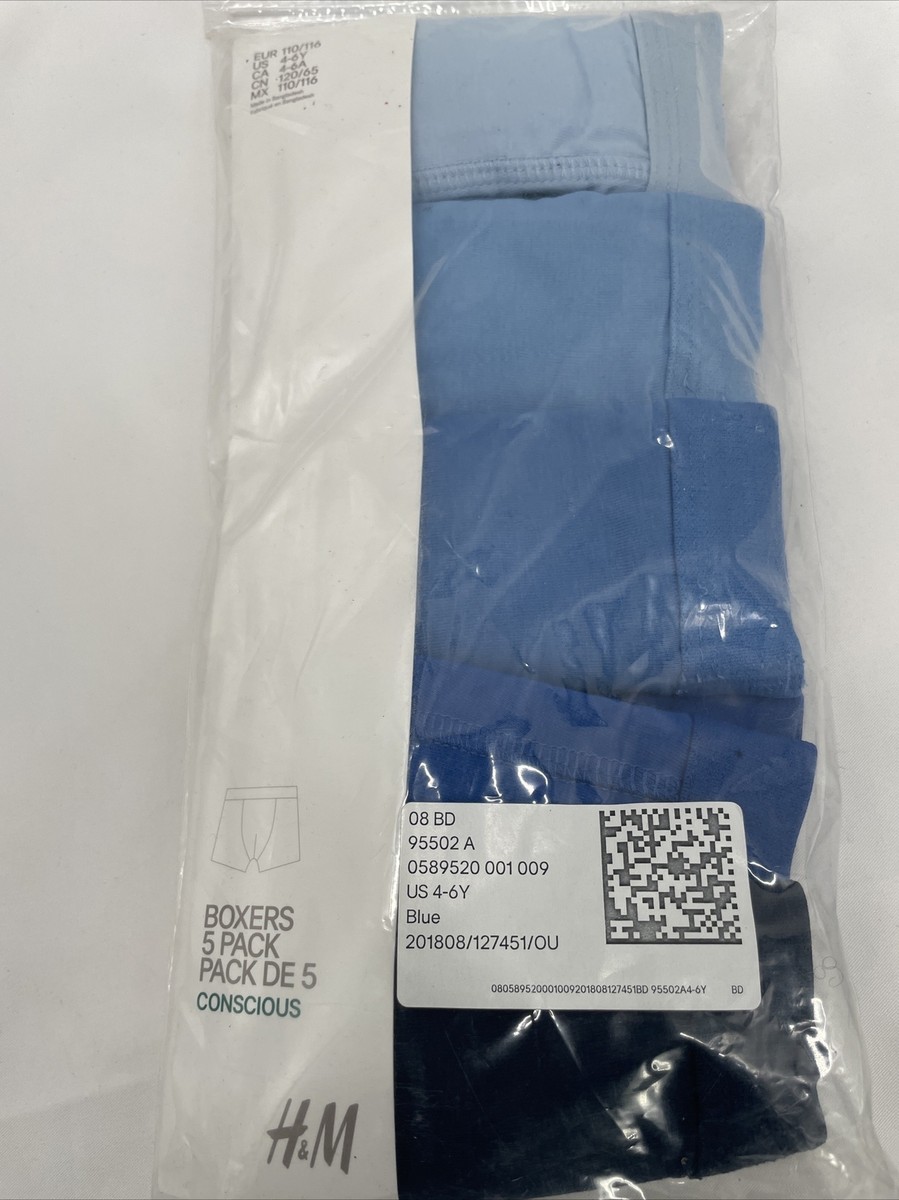 De  H&M Boy's 5-Pack Boxer Shorts Underwear Cotton Blend Size US Size