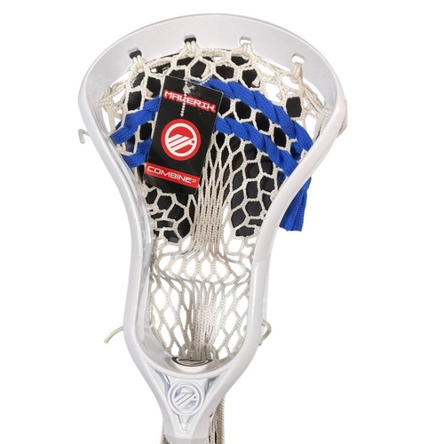 Maverik Combine ST Lacrosse Stick White/Blue Mesh Alloy 38.5” - Picture 2 of 7