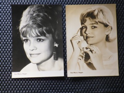 2 x Autogrammkarte Schauspieler /Eva-Maria Hagen / Progress -DEFA- DDR 1964 1965
