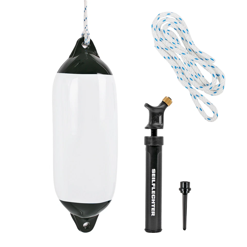 Marinefender 120x450mm, weiß inkl. Pumpe und Fenderleine