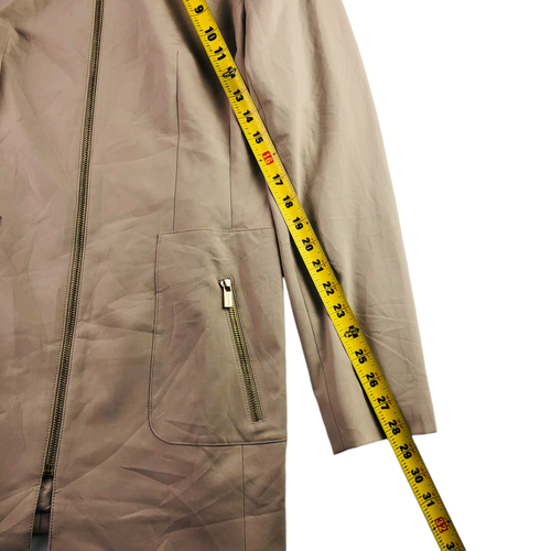 NEW Calvin Klein Women's Zip Front Collarless Blazer Jacket Tan | Size 6  $149 - Picture 7 of 9