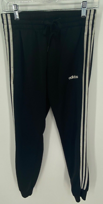 Adidas Women's Essentials 3-Stripes Tricot Pants Size Small Black