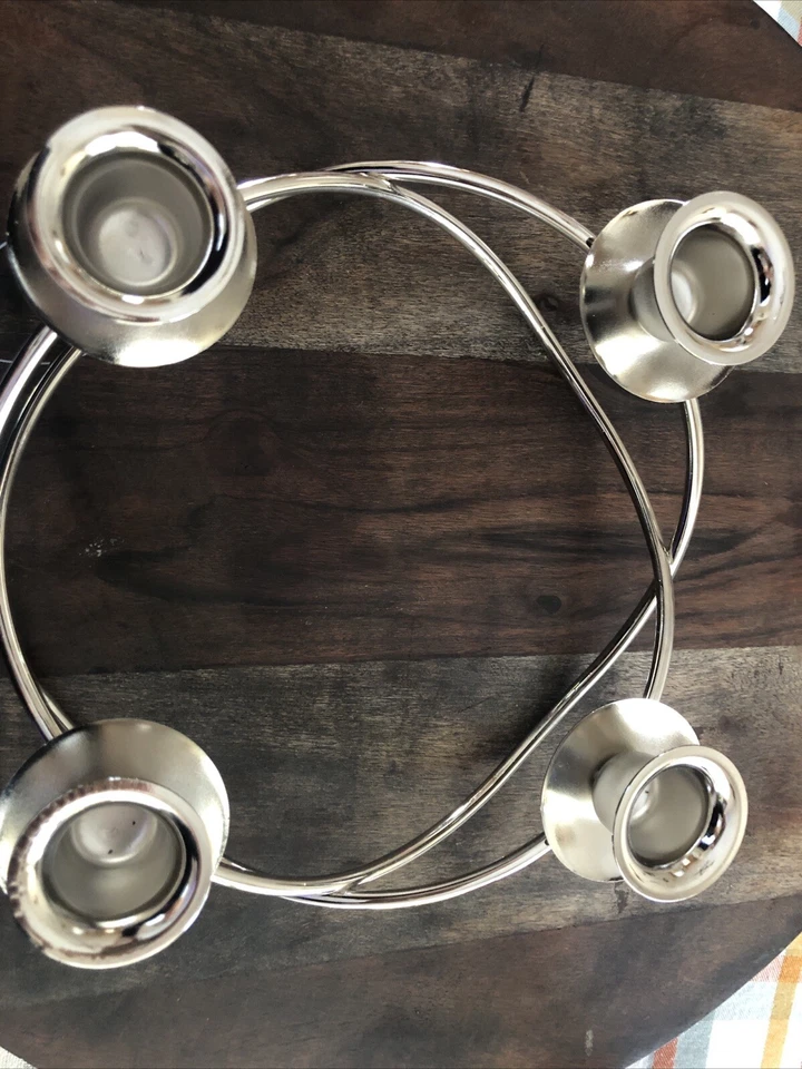 Candelabro Acero Inoxidable, Yankee Candle 7 En El Anillo de Adviento - Nuevo Con Etiqueta Foto 4 de 4