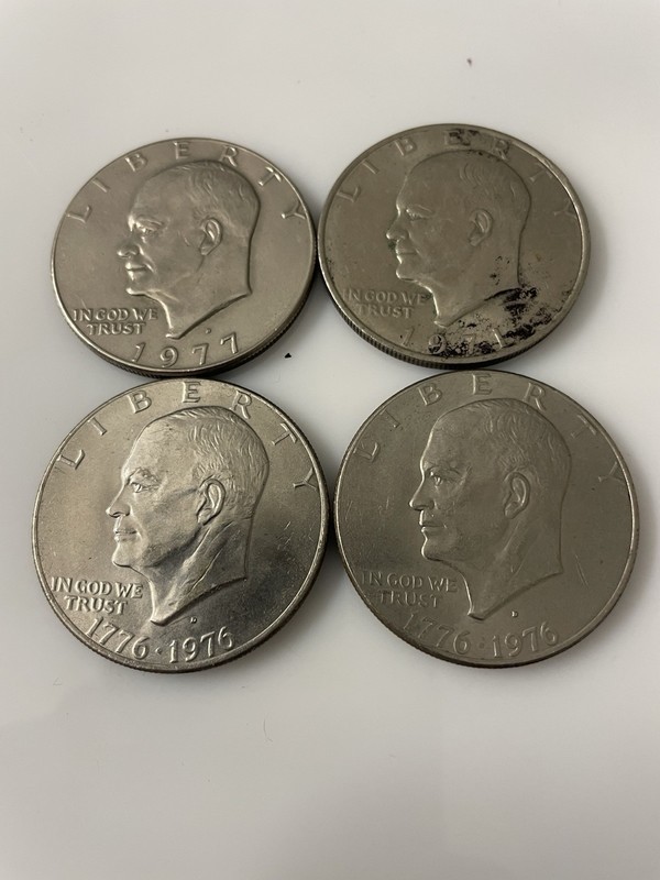 eisenhower dollar lot 1977d. 1971d. 1776-1976 2coins