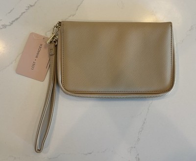 Lost + Wander Passport Wallet Travel Organizer Zip Around Wristlet NWT Beige