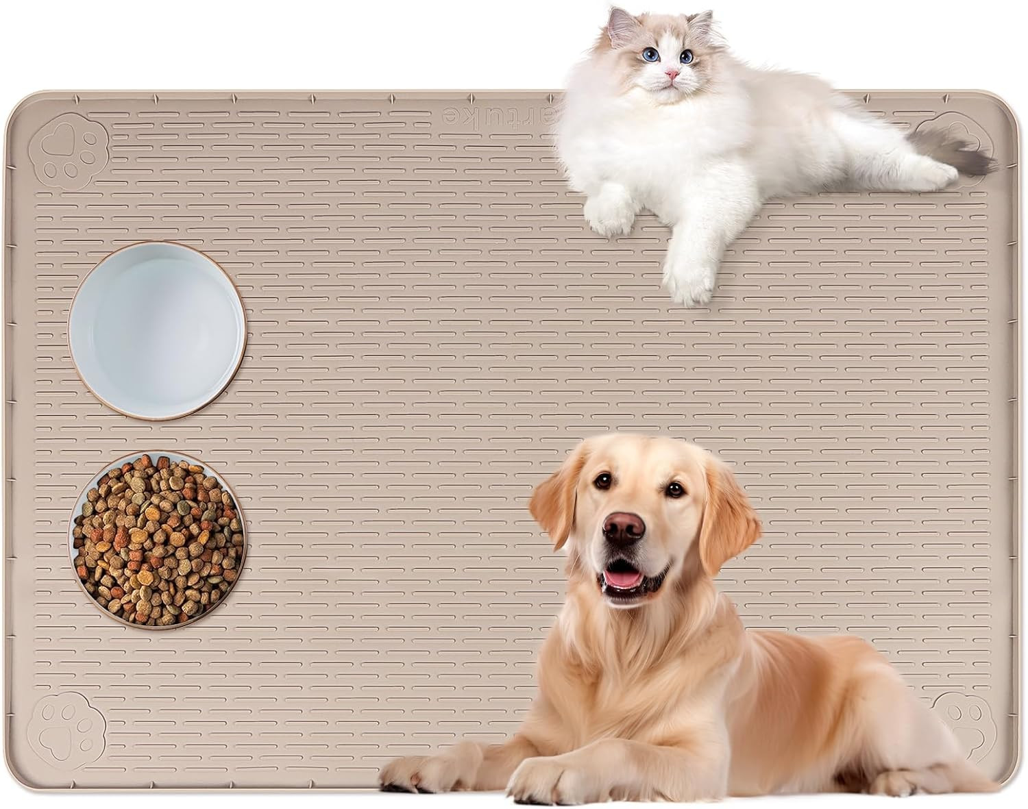 OFFERTA Tappetino Gatto XL 101x71cm Silicone Impermeabile Bordo Alto