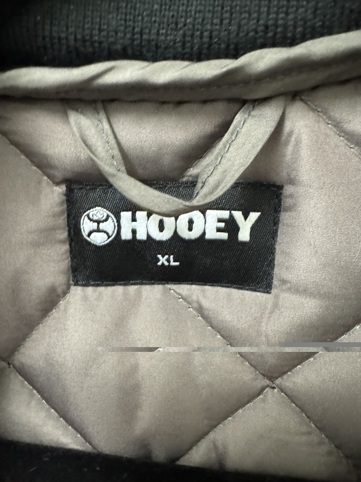 Hooey Men’s Packable Full Zip Quilted Vest Size XL Gray & Black