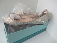 "BLUE" Betsey Johnson SB Joy Champ Fab FLATS Ballet Shoes RHINESTONES  SIZE 9