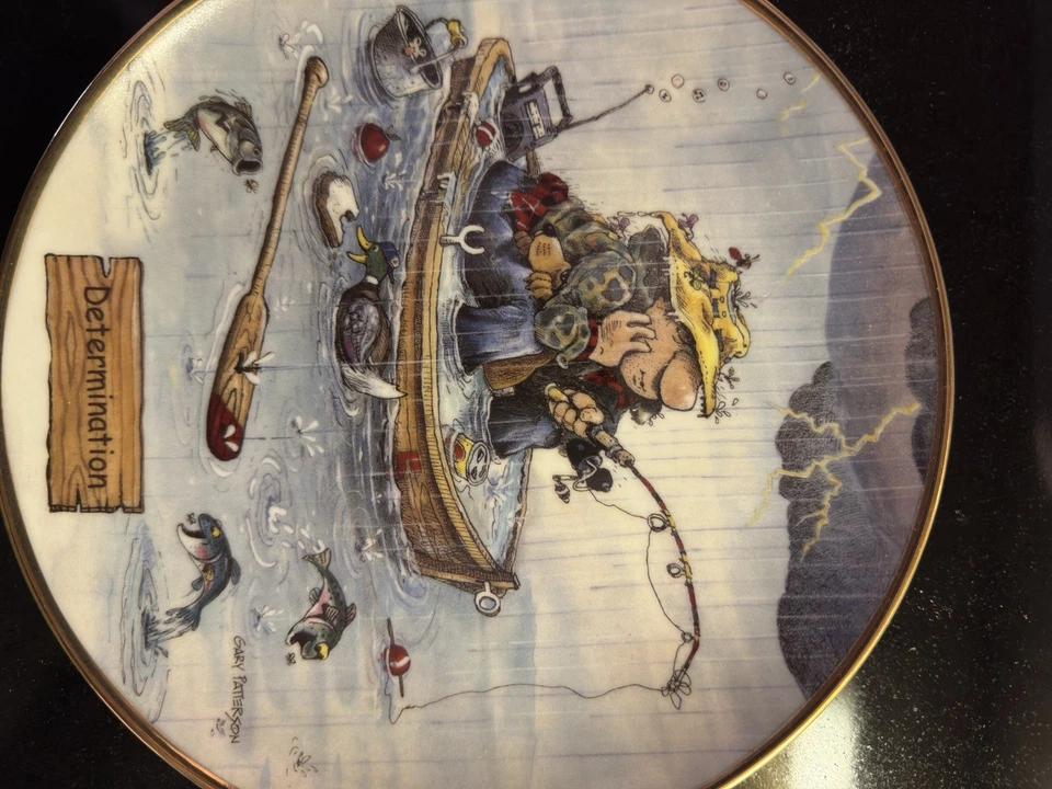 The Art Of Fishing Gary Patterson 12 Plates 21” Danbury Mint Porcelain Cards - Image 3 of 4