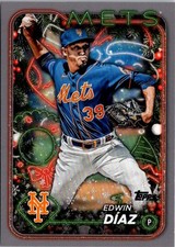 2024 Topps Holiday #H19 Edwin Díaz Silver Glitter