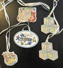 Lot Of 5 Longaberger Baby Tie-Ons 1999 2001 2002 2006 ￼