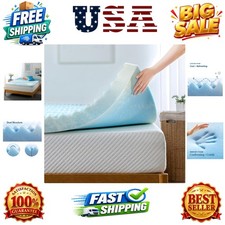 4 Inch Swirl Gel Cooling Memory Foam Mattress Topper, Smaller, More Convenien...