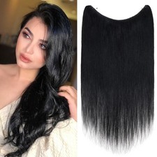 Invisible Headband One Piece Nano Ring Hidden Line Wire in Human Hair Extensions