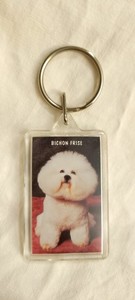 Vintage Swibco Bichon Frise Dog Keychain.