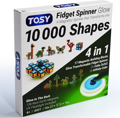 Magnet Glow Fidget Spinner 16 Blocks 3-in-1 Infinity Cube Puzzle Toy STEM