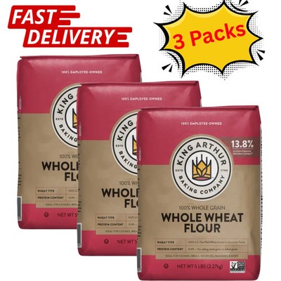 3 Packs - King Arthur Whole Wheat Flour 5 LB