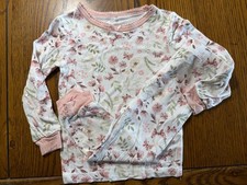 Milkberry Flower  Butterfly Print Bamboo Pajamas Girls Top Pants Size 12 Months
