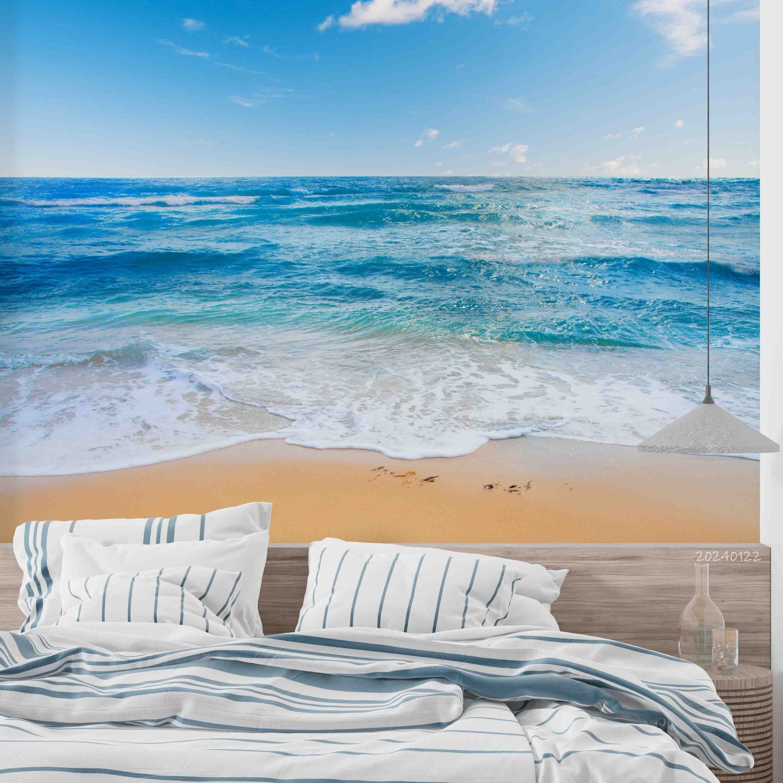 3D Sky Ocean Beach Landscape Wall Murals Wallpaper Murals Wall Sticker