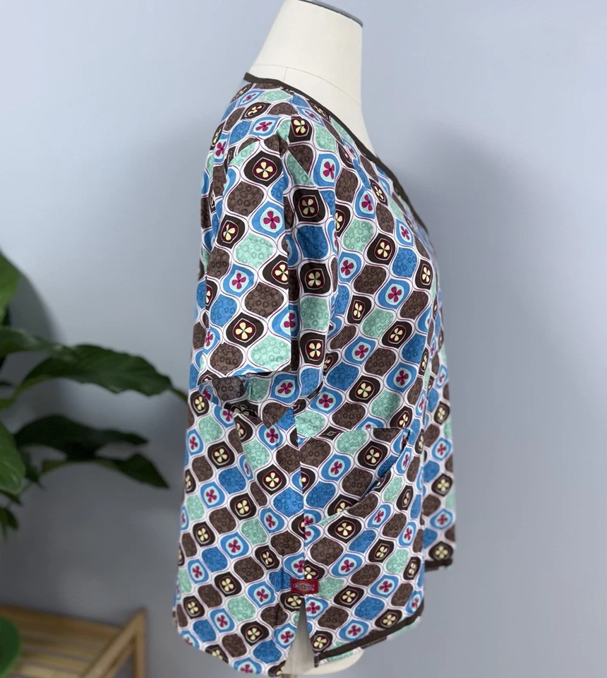 Dickies скраб Топ XL цветочный насмешливый надежном скрабы хлопок коричневый и многоцветный скрабы - Изображение 3 из 4