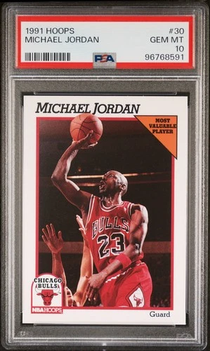 1991-92 MICHAEL JORDAN - NBA Hoops MVP Card #30 Bulls HOF (PSA 10) GEM MINT