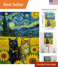 Vibrant 5D Diamond Art Kit for Adults - 12x16 Inch Cat Decor for All Seasons