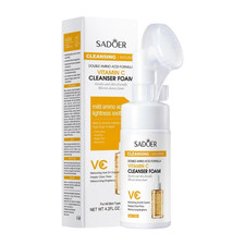 Vitamin C Facial Cleanser Foam 120ml Deep Clean Pores Oil Control Brush Tool