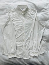 Rhone Commuter Dress Shirt Mens Medium M White Fine Italian Slim Fit Stretch