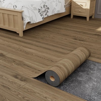 Peel and Stick Vinyl Flooring Roll 23''x 196''/32 Sq.Ft, Thicken Self Adhesive ...