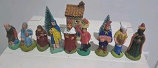 Lot anciens santons de provence en argile peints â la main  7/8  cm T2