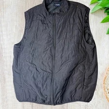 Chaps Mens Puffer Vest Size XXL Full Zip  Black Quilted Lightweight