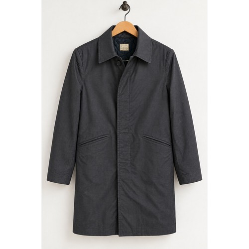 A.P.C., A.P.C. Vintage Men’s Car Coat Charcoal Metallic Weave Size S