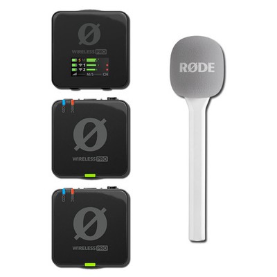 Rode Wireless Pro Wireless Microphone System with White Interview GO Adapter