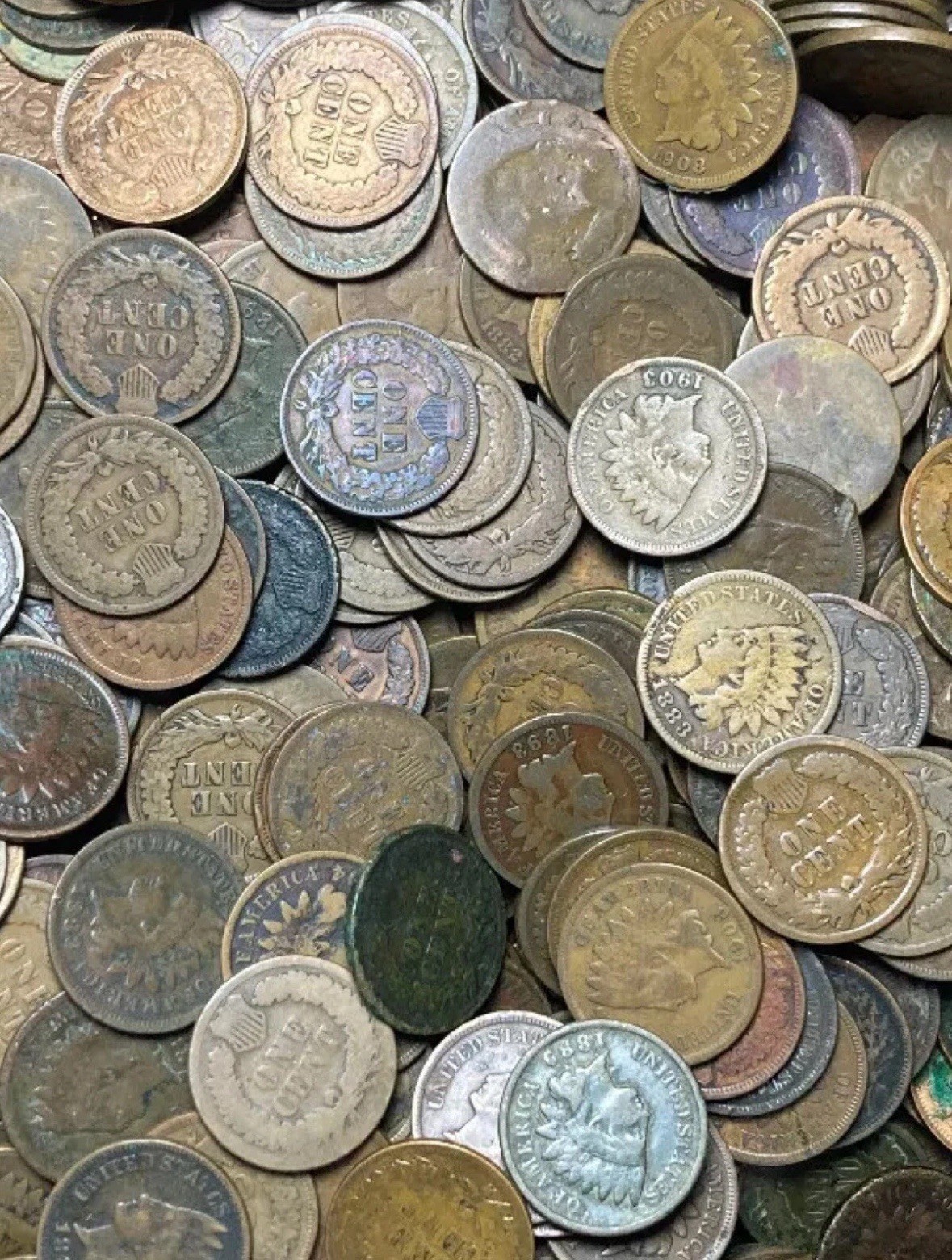 100 PC LOT Indian Head Cent Native American Pennies Average Circulated Condition